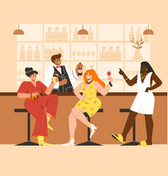 People Sitting At Bar Counter Concept