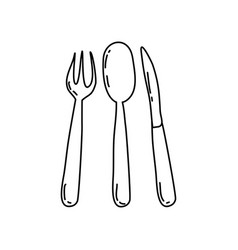 Spoon Fork And Knife Icon Doodle