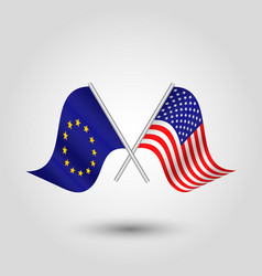 Two Crossed Eu And American Flags