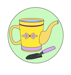 Watering Can And Shovel For Plants Icon