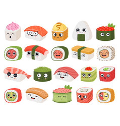 Cartoon Japanese Food Funny Mascots Cute Asian