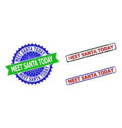 Meet Santa Today Rosette And Rectangle Bicolor