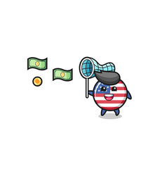 United States Flag Catching Flying Money