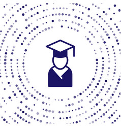 Blue Graduate And Graduation Cap Icon Isolated