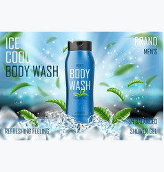 Frozen Men Body Wash Gel With Mint Leaves And Ice