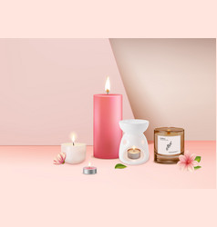 Magnolia Blossom Candle Aromatherapy Concept