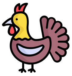 Turkey Outline Colored Icon Modern Colored