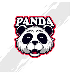 Cute Panda Head Portrait Mascot Logo