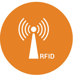 Frequency Radio Rfid Signal Icon Orange Color