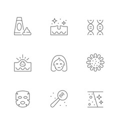 Set Line Icons Of Acne