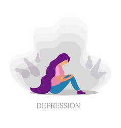 Psychology depression depressed man character Vector Image