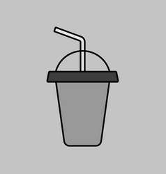 Soft Drink Grayscale Icon Fast Food Sign Graph