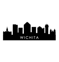 Wichita Skyline Silhouette Black Design