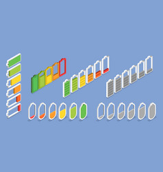 3d Isometric Flat Set Of Charging Level