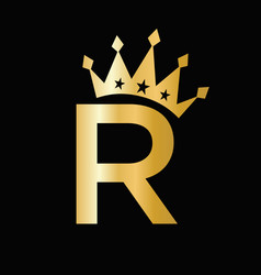 Letter R Luxury Logo With Crown Symbol