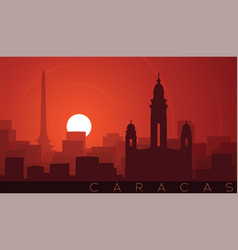 Caracas Low Sun Skyline Scene