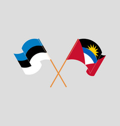 Crossed Flags Of Antigua And Barbuda And Estonia