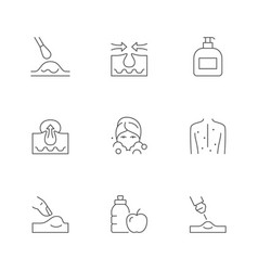 Set Line Icons Of Acne