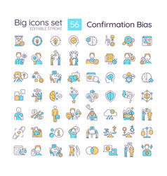 Confirmation Bias Rgb Color Big Icons Set