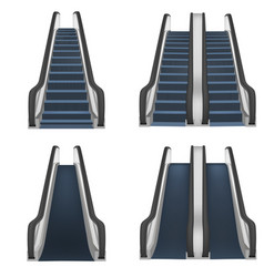 Escalator Elevator Mockup Set Realistic Style