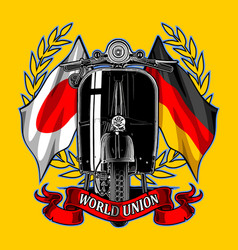 Japanese And German Flag Background Scooter