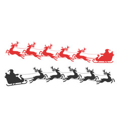 Santa Claus Rides On A Flying Sleigh Drawn