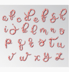 Christmas Candy Cane Lettering Font Set