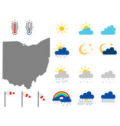 Map Ohio With Weather Symbols