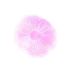 Pink Daisy Flower Watercolor Logo