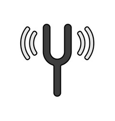 Tuning Fork Flat Grayscale Icon