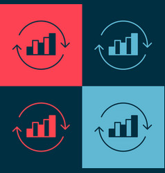 Pop Art Pie Chart Infographic Icon Isolated On