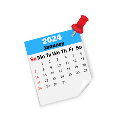 Blue Calendar 2024 January On Pin