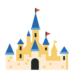 Fairytale Castle Icon In Flat Design