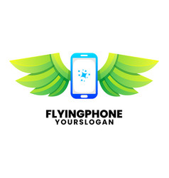 Flying Phone Colorful Logo Design