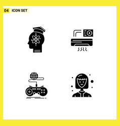 Mobile Interface Solid Glyph Set 4 Pictograms