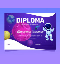 Kids Diploma Galaxy Space Planets And Astronaut