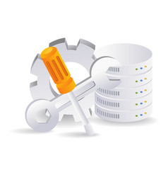 Maintenance Repair Server Database Flat Isometric