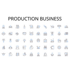 Production Business Line Icons Collection