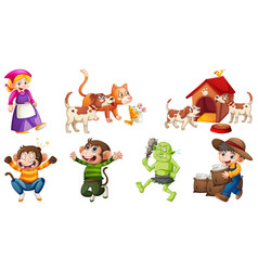 Set Different Nursery Rhyme Character Isolated