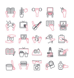 Things To Do At Home Line Style Icon Set