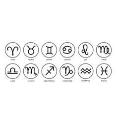 Zodiac Signs Set Symbols For Astrological