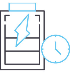 Battery Time Line Icon Outline Symbol