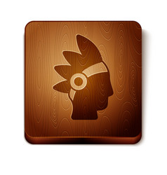 Brown Native American Indian Icon Isolated On