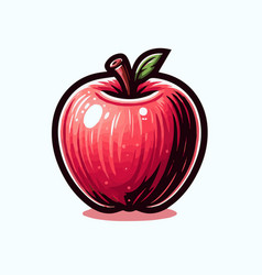 Fresh Red Apple White Background