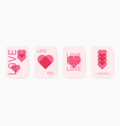 Love Abstract Heart Shape Poster Template Set