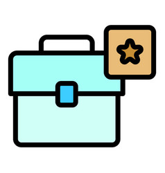 Smart Office Bag Icon Flat