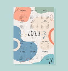 2023 Year Monthly Calendar With Abstract