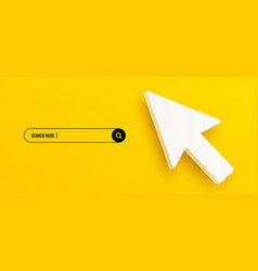 3d Arrow Cursor And Search Bar Template