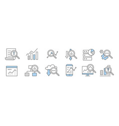 Data Analysis Icons Analytics Research