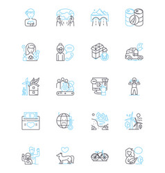 Conservation Management Linear Icons Set